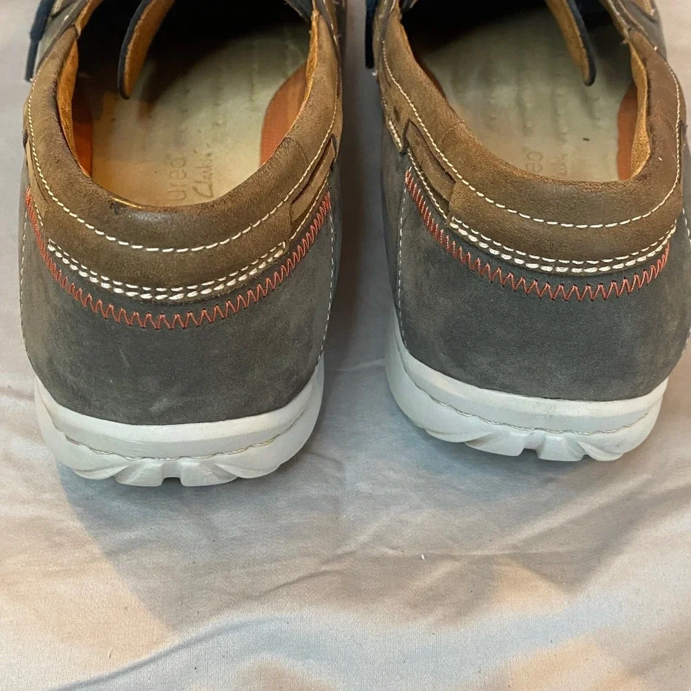 Clarks Unstructured Men's‎ Dark Gray Leather Boat Shoes Loafers Size 11